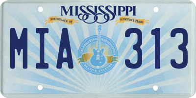 MS license plate MIA313