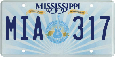 MS license plate MIA317