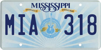 MS license plate MIA318