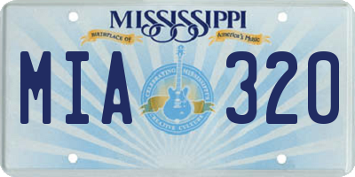 MS license plate MIA320