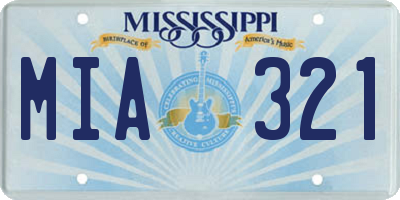MS license plate MIA321