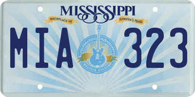 MS license plate MIA323