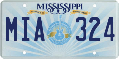 MS license plate MIA324