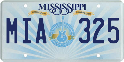 MS license plate MIA325