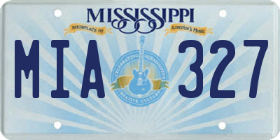 MS license plate MIA327
