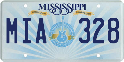 MS license plate MIA328