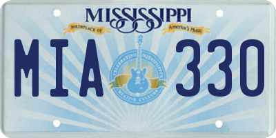MS license plate MIA330