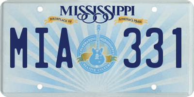 MS license plate MIA331