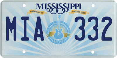 MS license plate MIA332