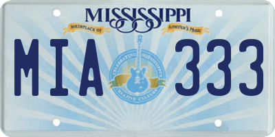 MS license plate MIA333