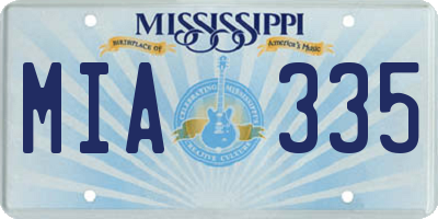 MS license plate MIA335