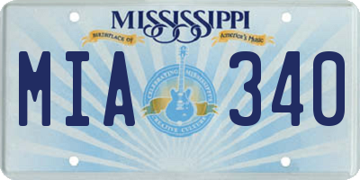 MS license plate MIA340