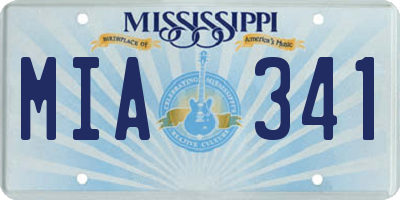 MS license plate MIA341