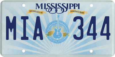 MS license plate MIA344