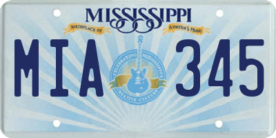 MS license plate MIA345