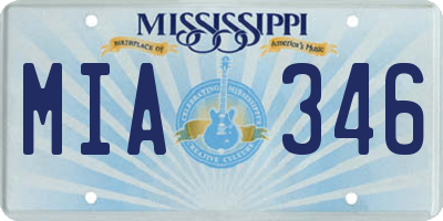 MS license plate MIA346