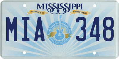 MS license plate MIA348