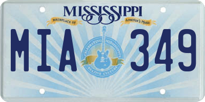 MS license plate MIA349