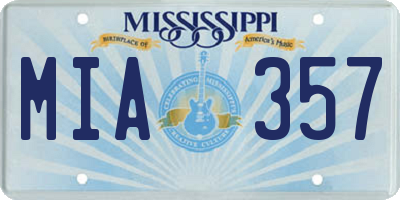 MS license plate MIA357