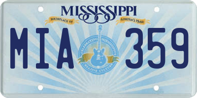 MS license plate MIA359