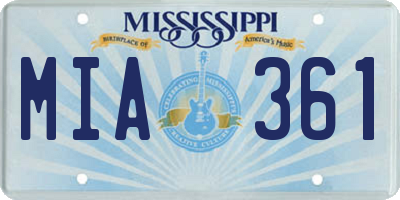 MS license plate MIA361