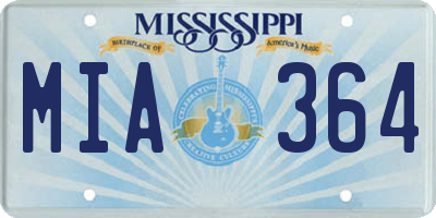 MS license plate MIA364