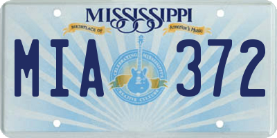 MS license plate MIA372