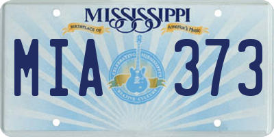 MS license plate MIA373