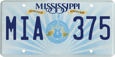 MS license plate MIA375