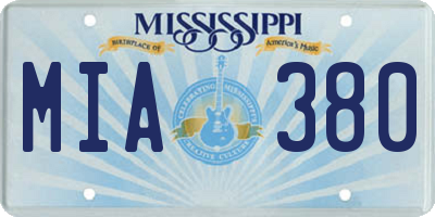 MS license plate MIA380