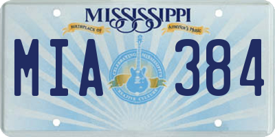 MS license plate MIA384