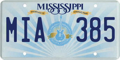 MS license plate MIA385