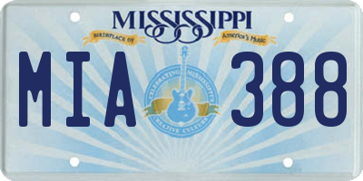 MS license plate MIA388