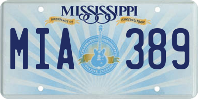 MS license plate MIA389