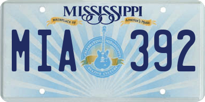 MS license plate MIA392