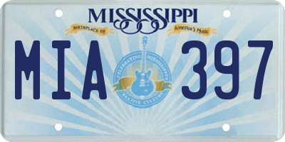 MS license plate MIA397