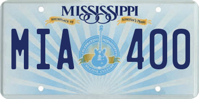 MS license plate MIA400
