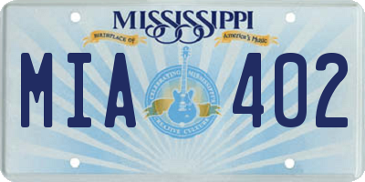 MS license plate MIA402