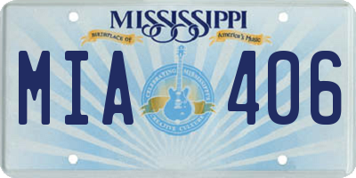 MS license plate MIA406