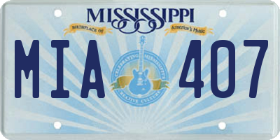 MS license plate MIA407