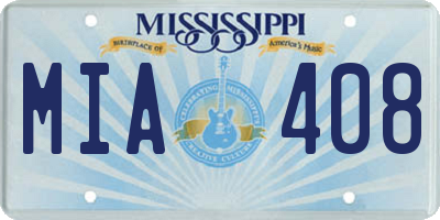 MS license plate MIA408