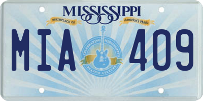 MS license plate MIA409
