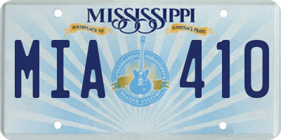 MS license plate MIA410