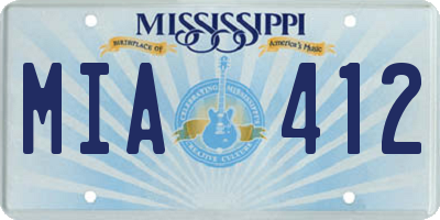 MS license plate MIA412