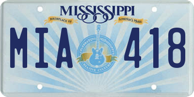 MS license plate MIA418