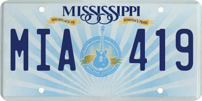 MS license plate MIA419