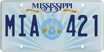 MS license plate MIA421