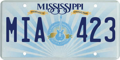 MS license plate MIA423
