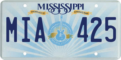 MS license plate MIA425