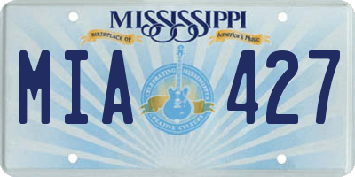 MS license plate MIA427